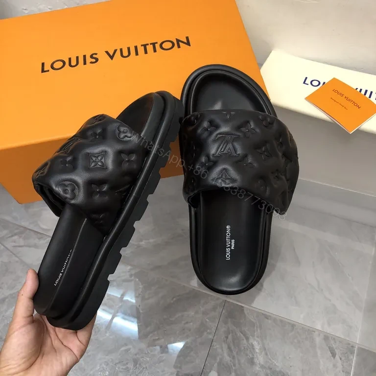 View 6 of Monogrammed Leather Slides: Discreet Luxe, All-Day Comfort