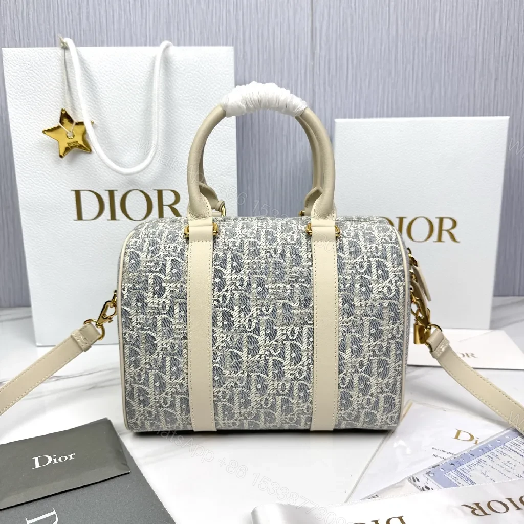 View 3 of Cream Trim Satchel: Monogram Jacquard, Structured Luxury Bag