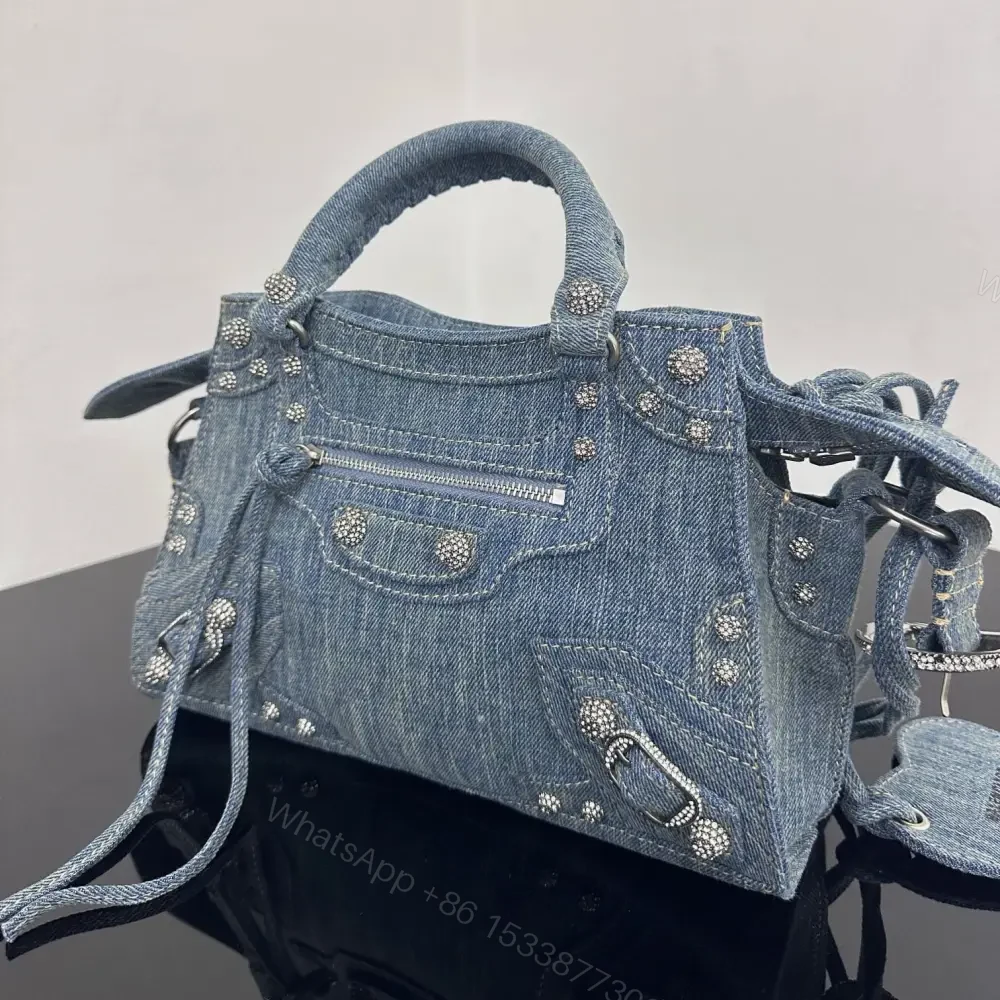 View 3 of 高仿Balenciaga*NeoCagole系列機車包牛仔藍