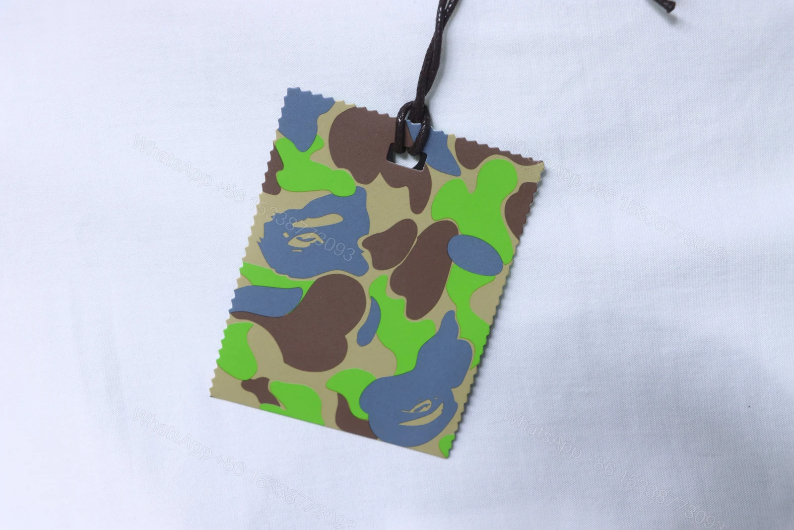 View 8 of BAPE 26ss Classic Green Camo Big Ape Head Letter Print Short Sleeve T-shirt white