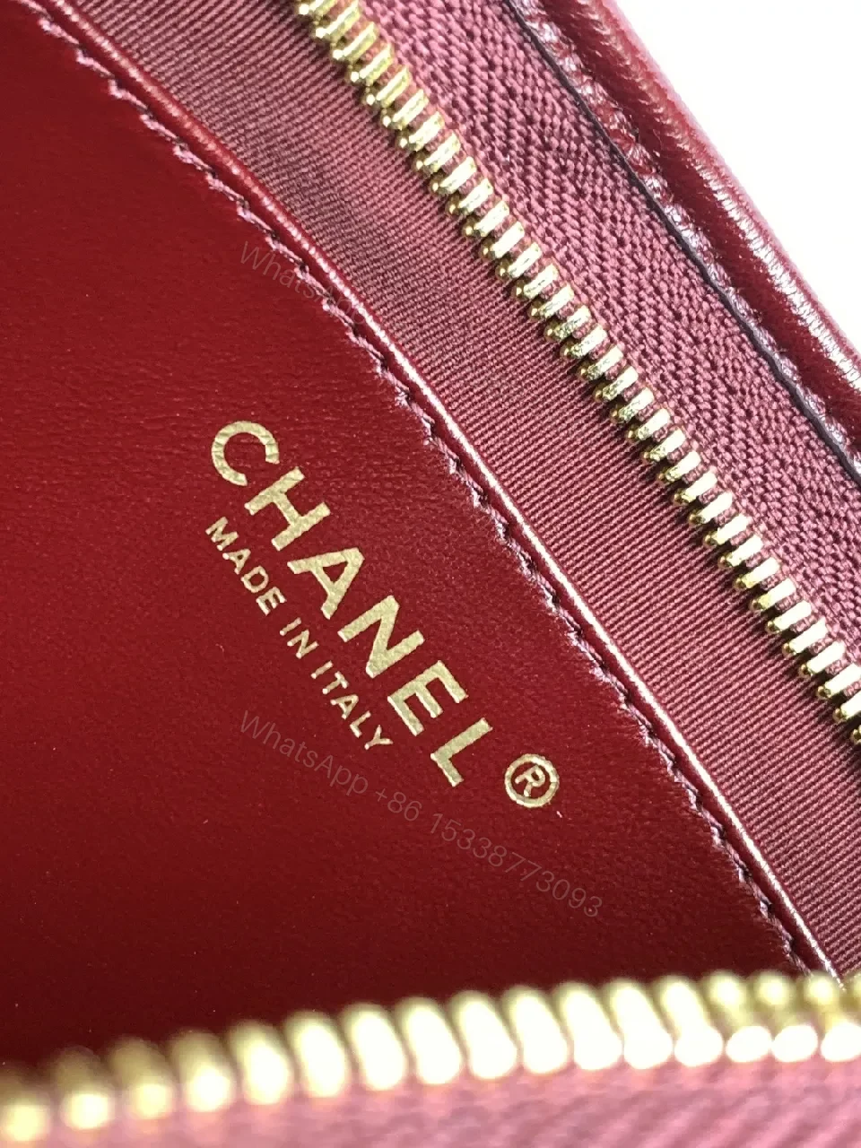 View 5 of Burgundy Quilted Mini Bag with Gold Chain Strap