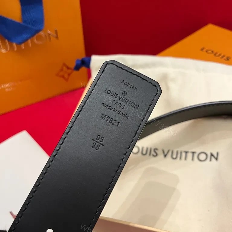 View 4 of Monogram LV Belt: Matte Buckle, Premium Leather Edge