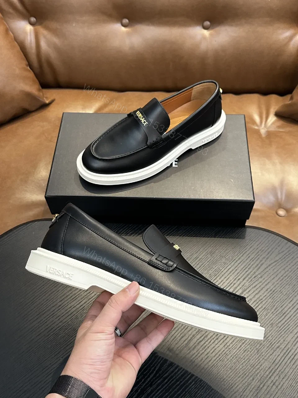 View 2 of Premium Leather Loafer with Versace Detailing - Modern Comfort Shoes