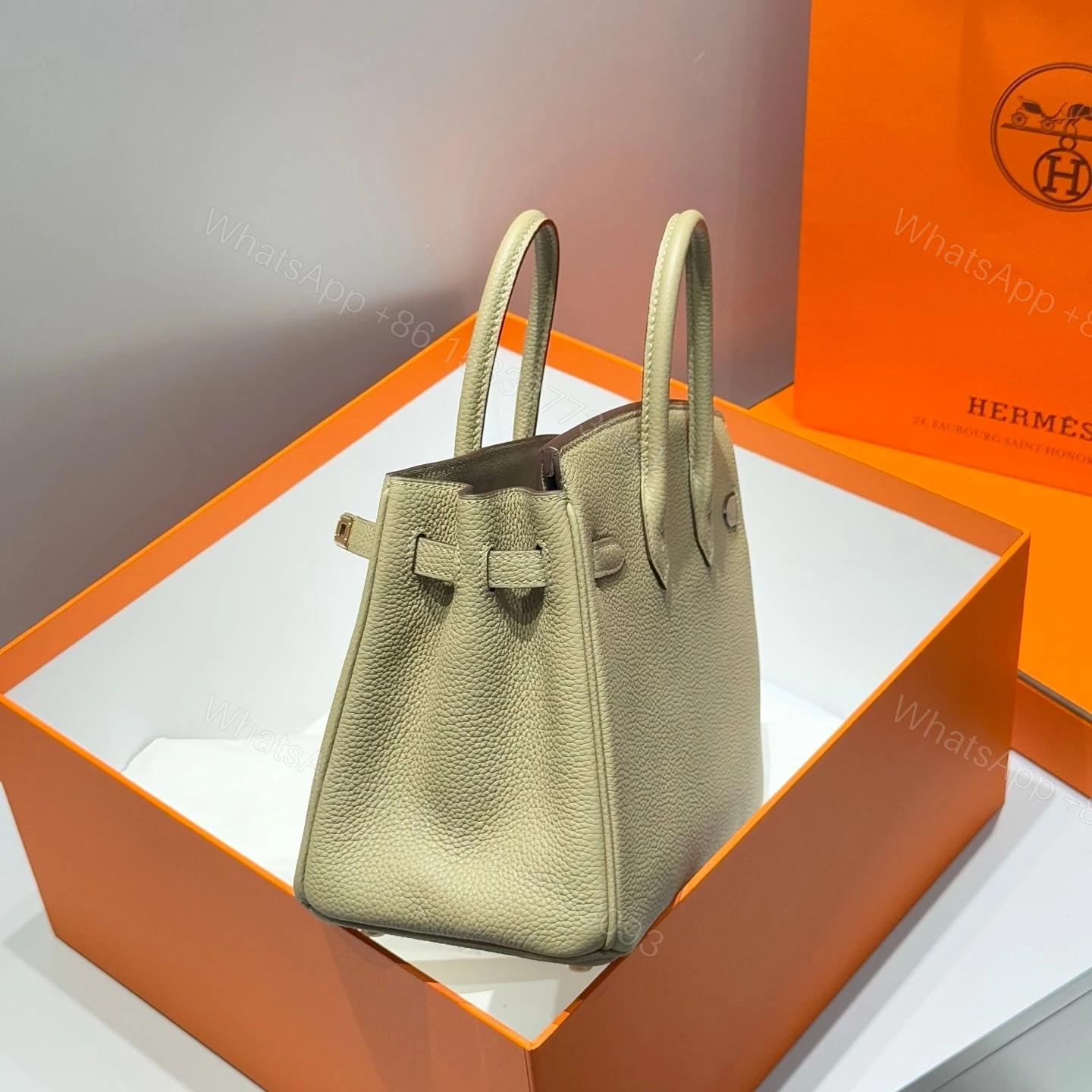 View 3 of HERMES BIRKIN 25 IN DARK KHAKI GOLD HARDWARE