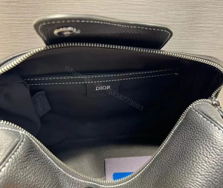 View 4 of Compact Black Pebble Leather Crossbody â€” Dior Style & Versatility