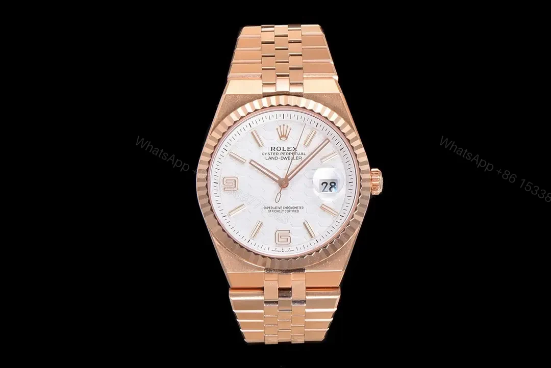 Rolex Land-Dweller 36 Everose White Dial Flat Jubilee 127235-0001 — view 1