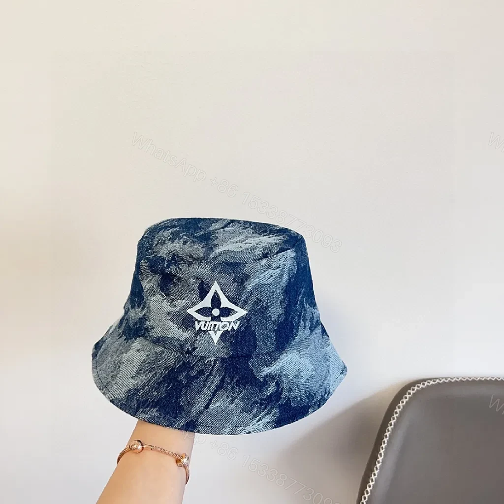 View 6 of Textured Denim Bucket Hat: Luxe, Designer-Inspired Emblem