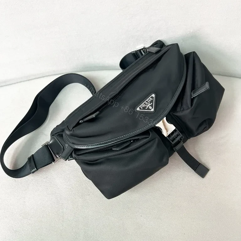 View 8 of Compact Luxury Crossbody: Pristine Black Nylon with Prada Accents