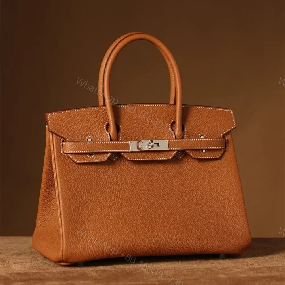 View 3 of 高仿Hermes*Birkin30金棕色銀扣免檢版