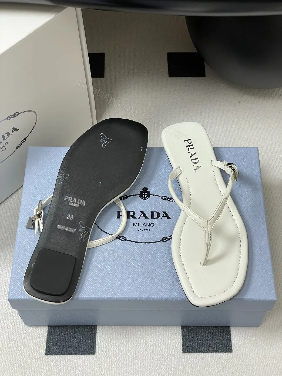 View 3 of Minimalist White Leather Sandals with Delicate Straps — All-Day Comfort