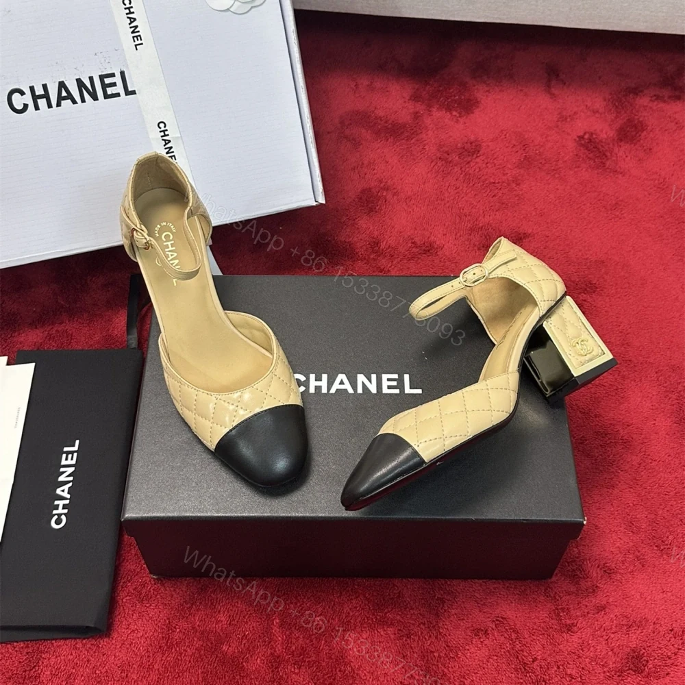 View 9 of 高仿Chanel*G38441A露邊高跟單鞋小牛皮黃色4.5CM免檢版