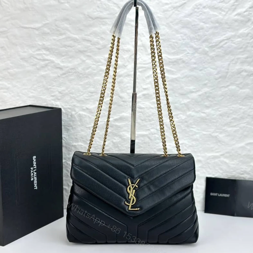 View 2 of Saint Laurent Loulou Large In Matelassé Black 32Cm