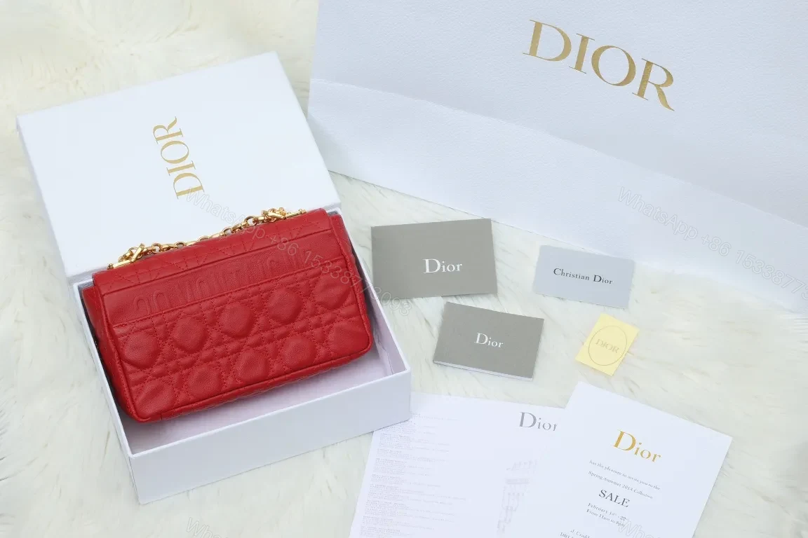 View 9 of Vibrant Red Quilted Leather Shoulder Bag, Gold Hardware, Luxe Clutch-Style