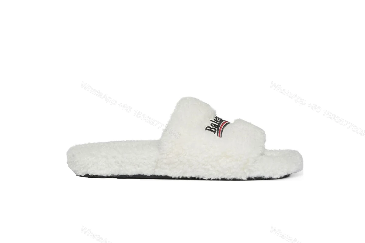 View 3 of Balenciaga Furry Slide White 654261W2DO19906