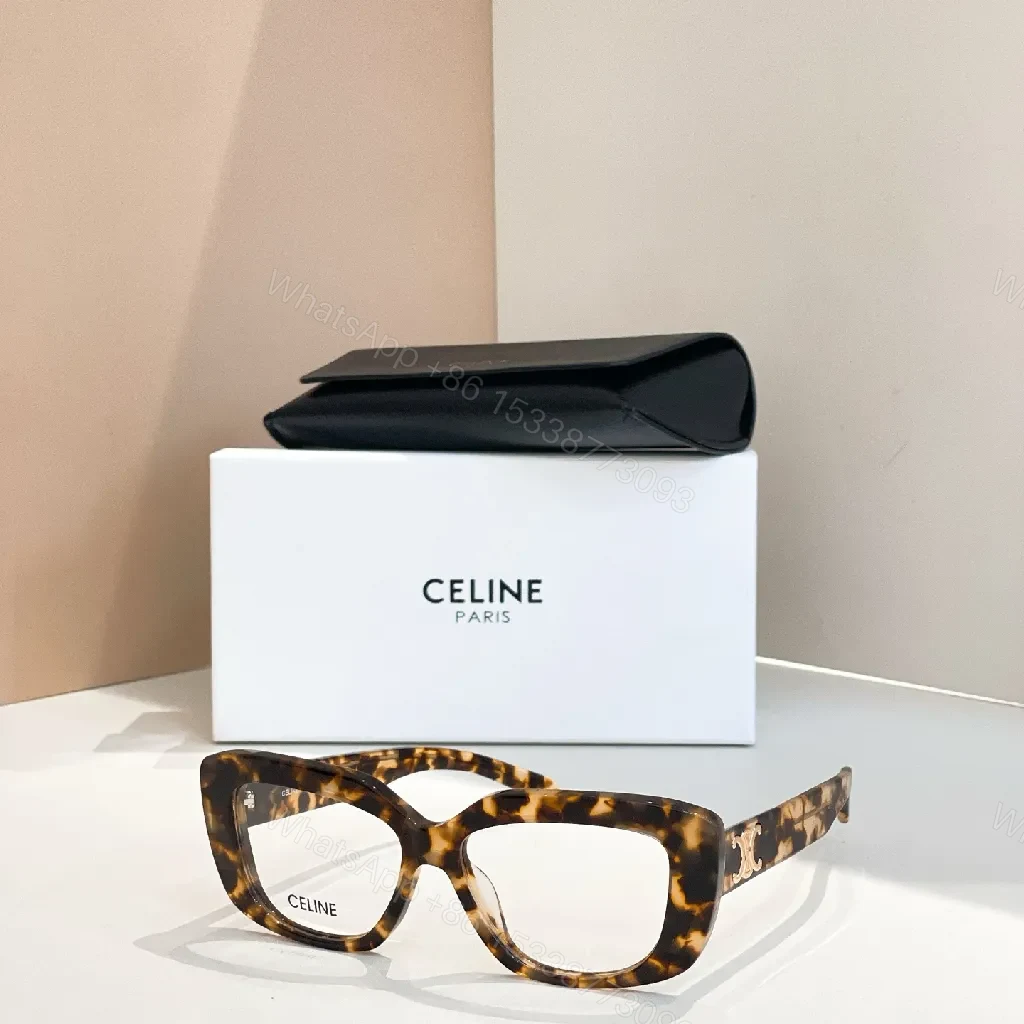 View 8 of Bold Black Acetate Rectangle Eyeglasses with Gold Branding