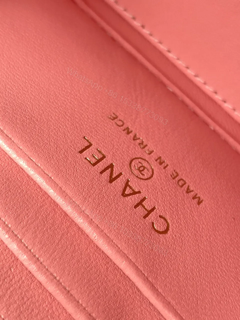View 3 of Pink Quilted Crossbody with Gold-Tone Hardware