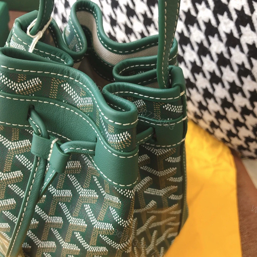 View 8 of 高仿Goyard*PEFLOT4抽繩水桶包綠色免檢版