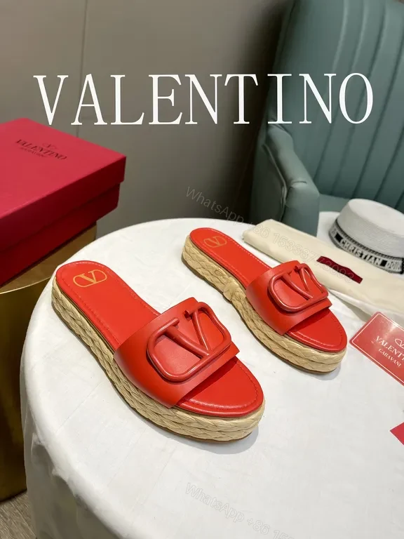View 5 of Red Valentino Red Calf Leather Espadrille Slide - Bold Luxury Comfort