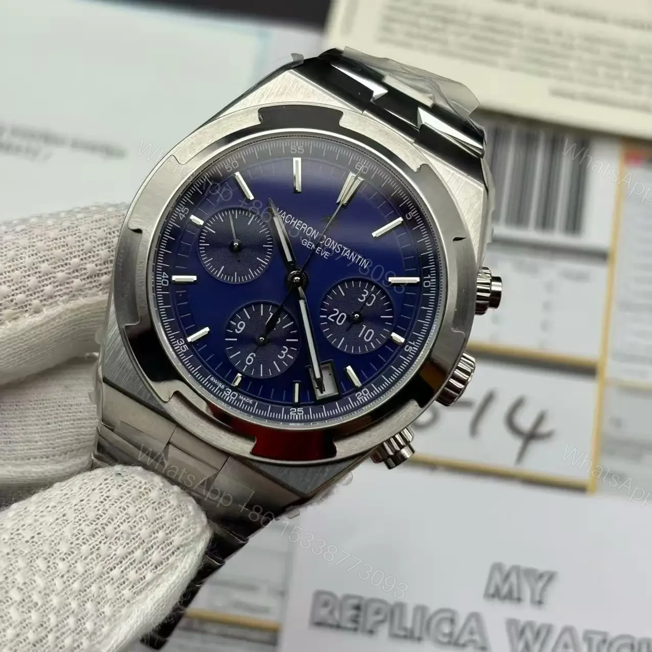 View 4 of Replica vacheron constantin Overseas chronograph 42.50 Stainless steel
