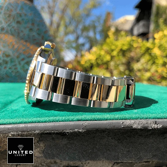 View 9 of Rolex Submariner Serti Two Tone Stainless Steel Gold Diamond 16613 Replica