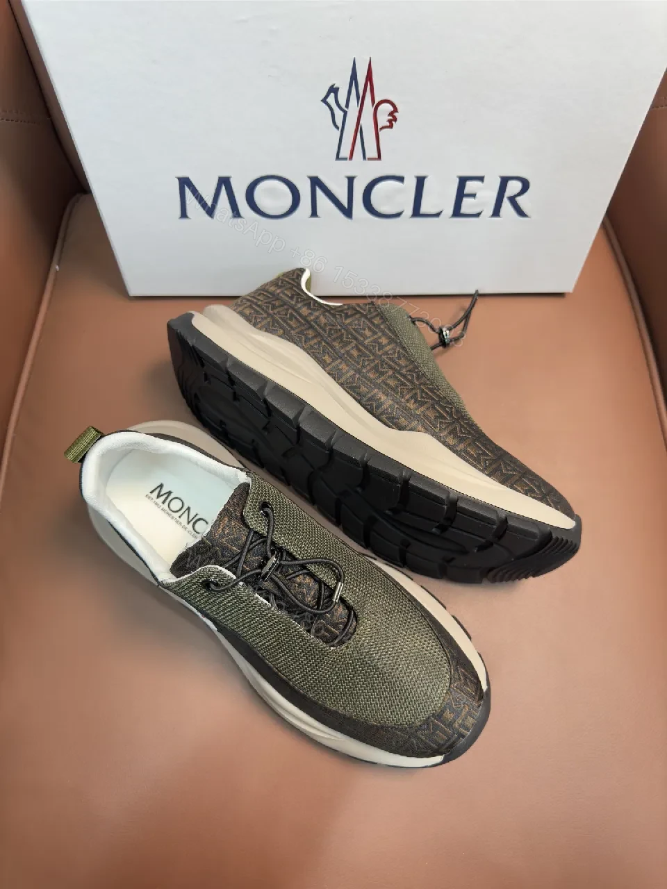 View 7 of Olive Knit Runner: Premium Textured Mesh Sneakers