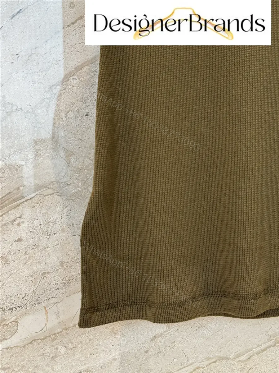 View 4 of Miu Miu Forest Green Waffle-Knit Cotton Dress