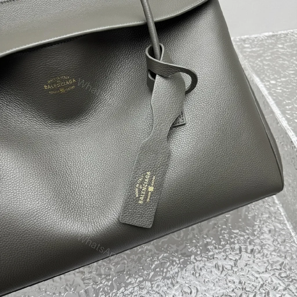 View 3 of Two-Tone Leather Tote: Structured, Everyday Chic, Top-Handle Bag