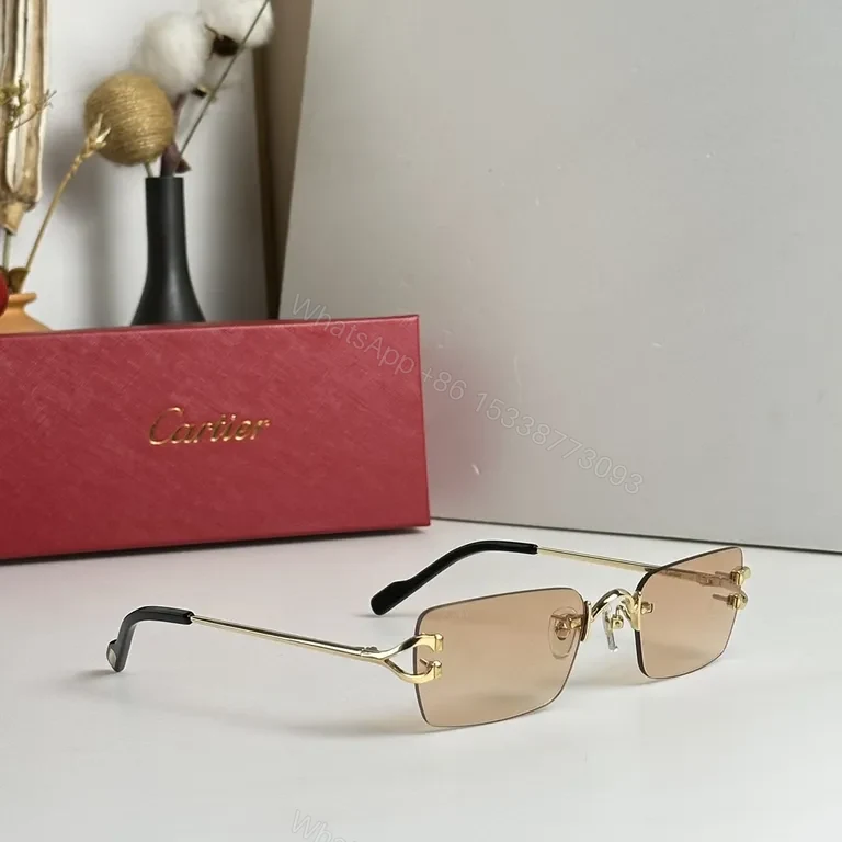 View 2 of Cartier-inspired Metal Sunglasses: Gradient UV400, Unisex