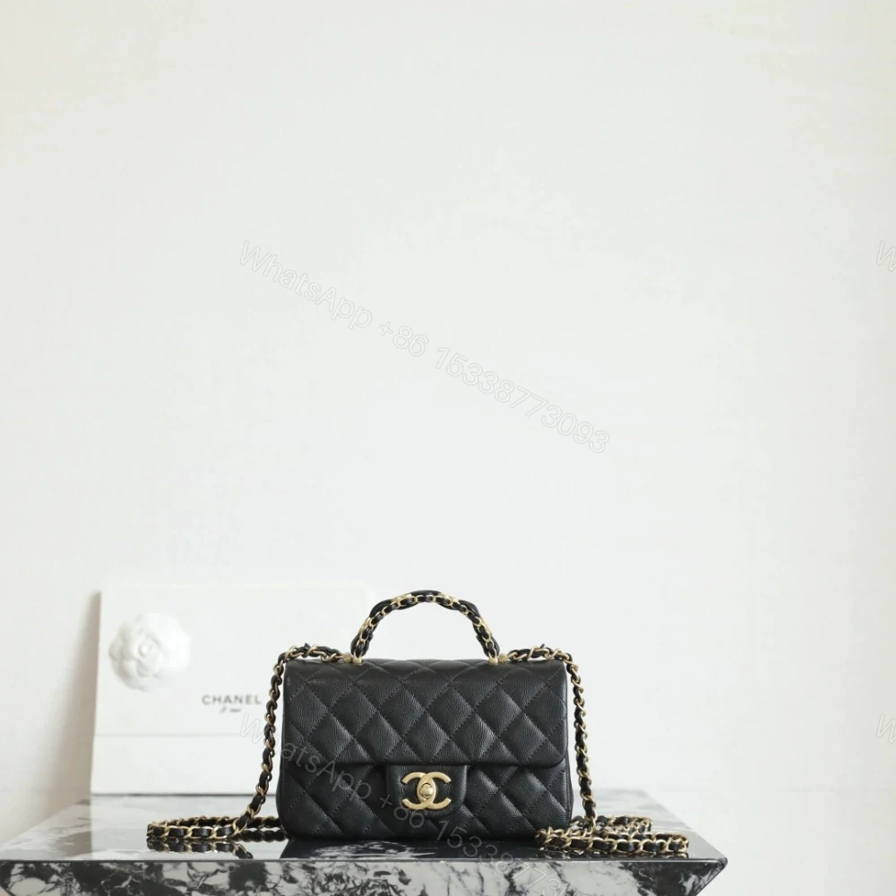 高仿Chanel*25B系列AS5701小牛皮中球單肩包黑色Mini免檢版 — view 1