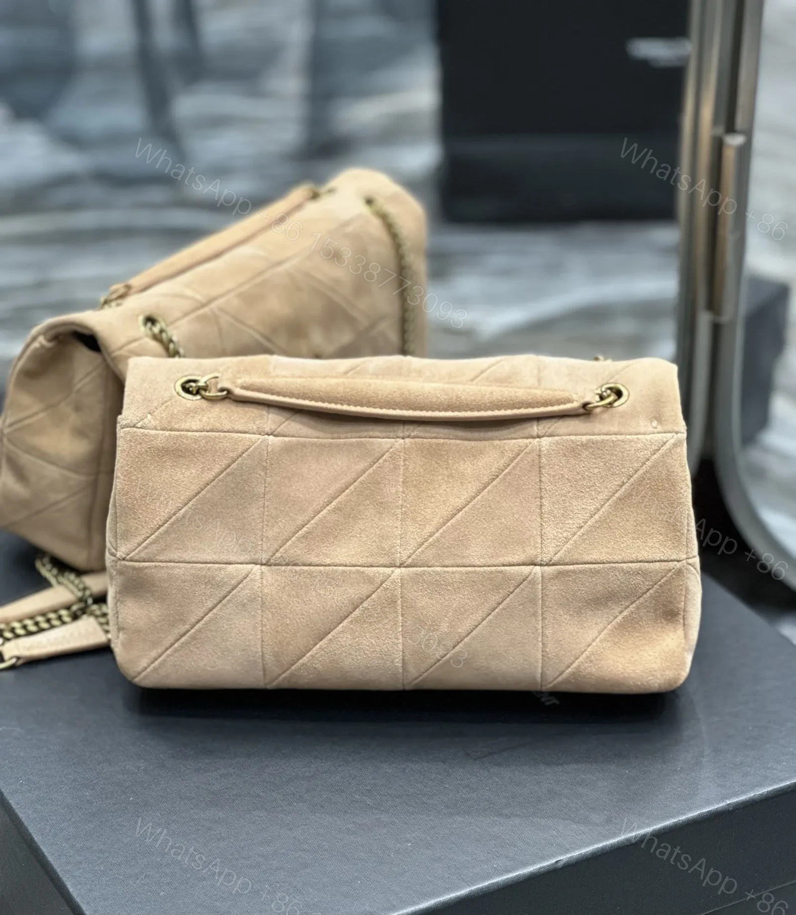 View 5 of YSL Jamie Medium Shoulder Bag in Beige
