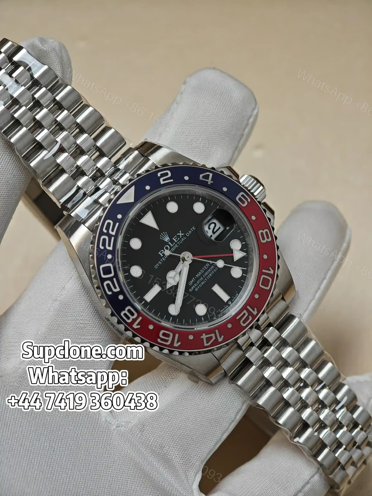 View 2 of Rolex Super Clone Watches 1:1 Pepsi GMT-Master II 126710BLRO Jubilee 3285 Movement V3