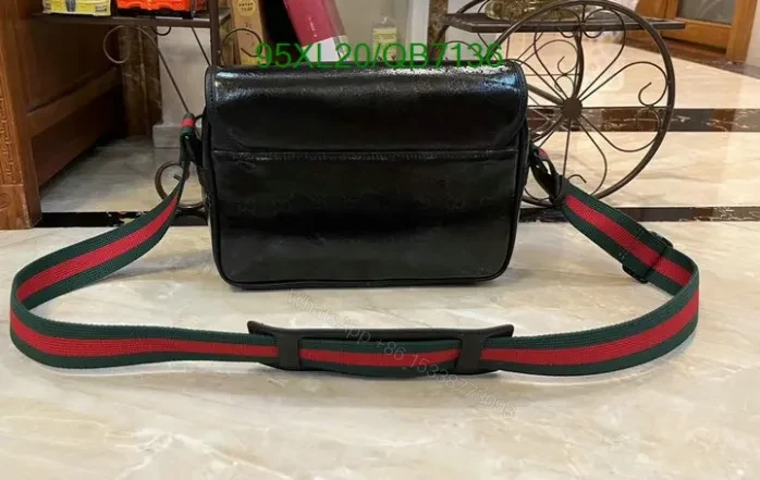 View 3 of Gucci Duplicate Messenger GG Crystal Bag QB71366 in Black Color