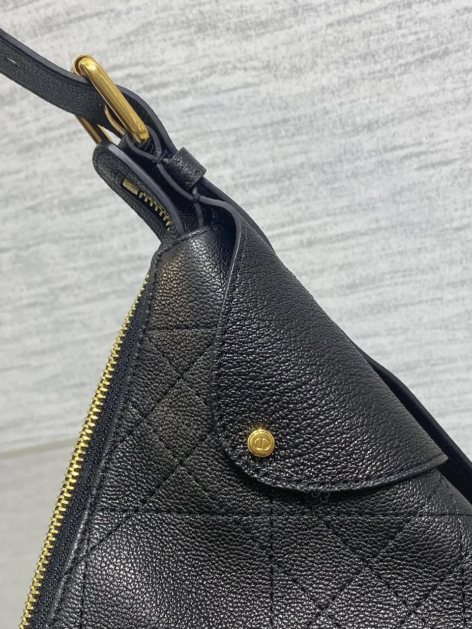 View 7 of Quilted Hobo Bag - Luxe Comfort, Gold Charm, Everyday Style