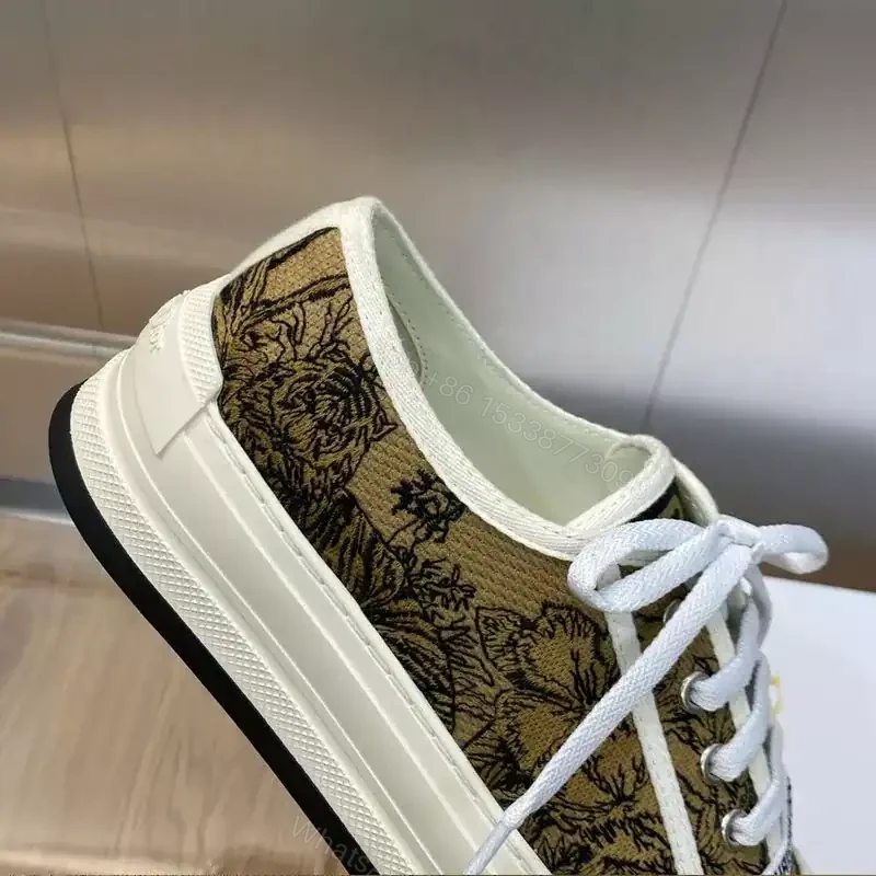 View 3 of WALK’N’DIOR PLATFORM SNEAKERS UNISEX TOILE DE JOUY VOYAGE EMBROIDERED BEIGE – CD186