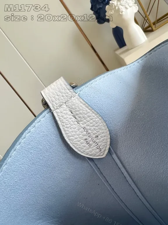 View 2 of White Textured Leather Duo â€“ LV-Inspired Carryall Bag Set