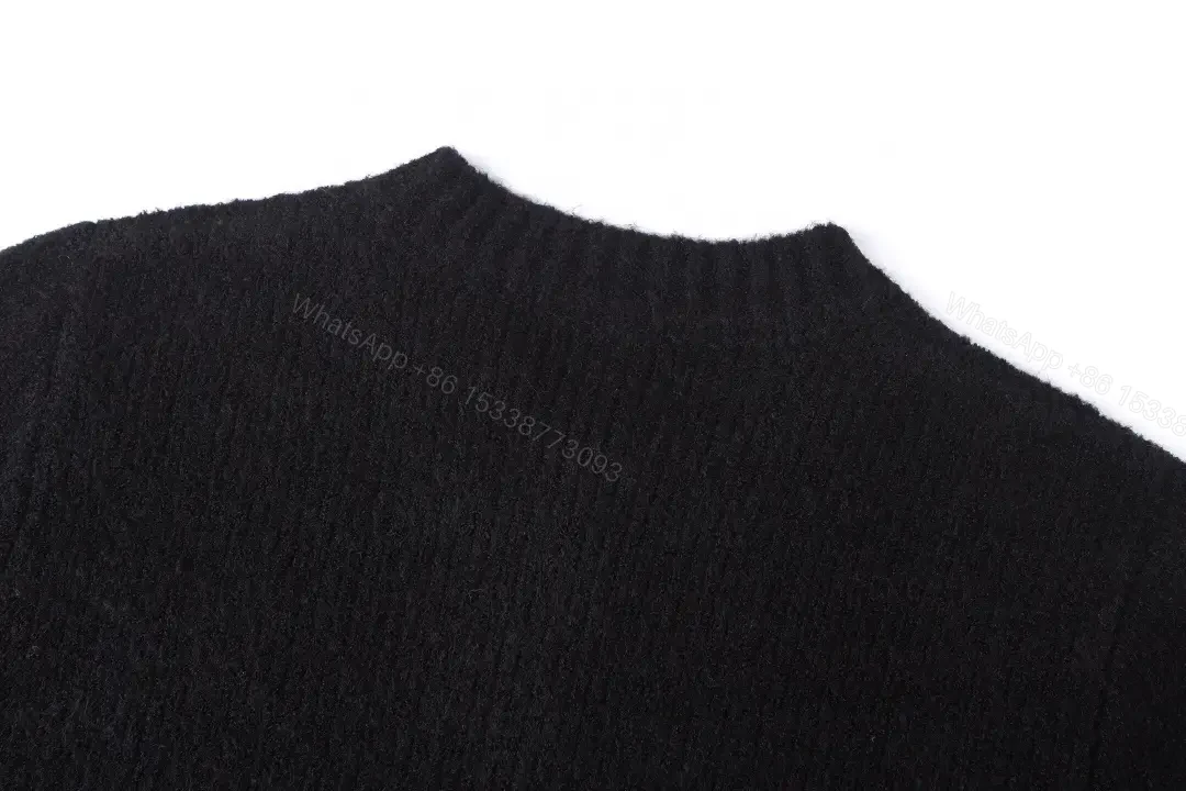 View 2 of Chunky Knit Cardigan Black – Monogram Detail, Premium Comfort Cardigan