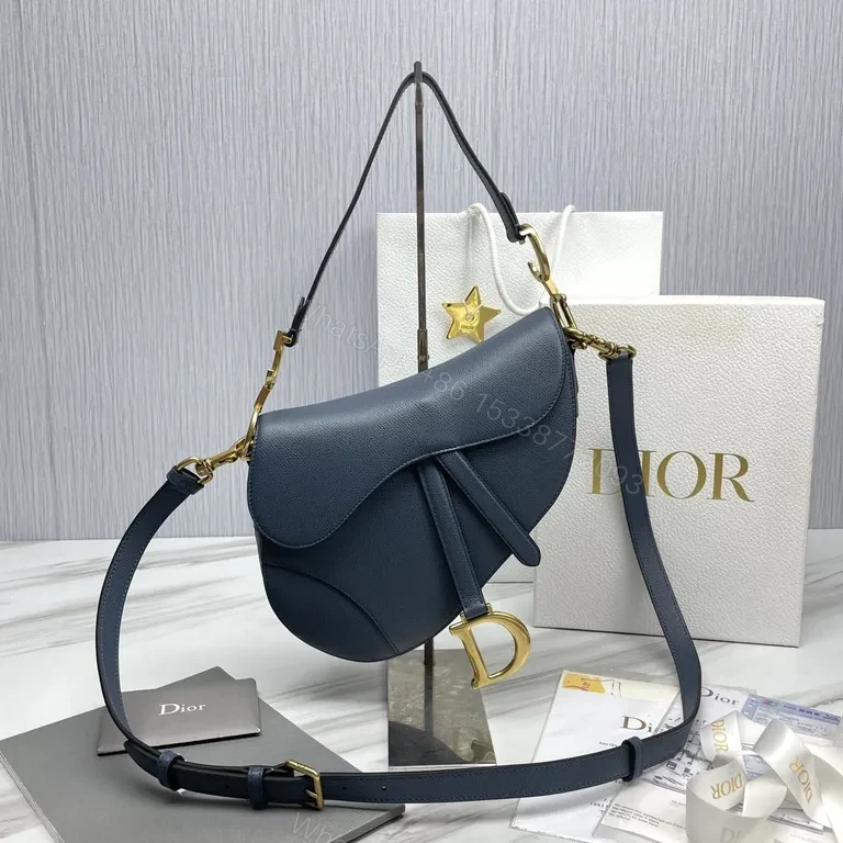 Navy Leather Crossbody: Structured, Dior-Inspired Luxury Bag — view 1