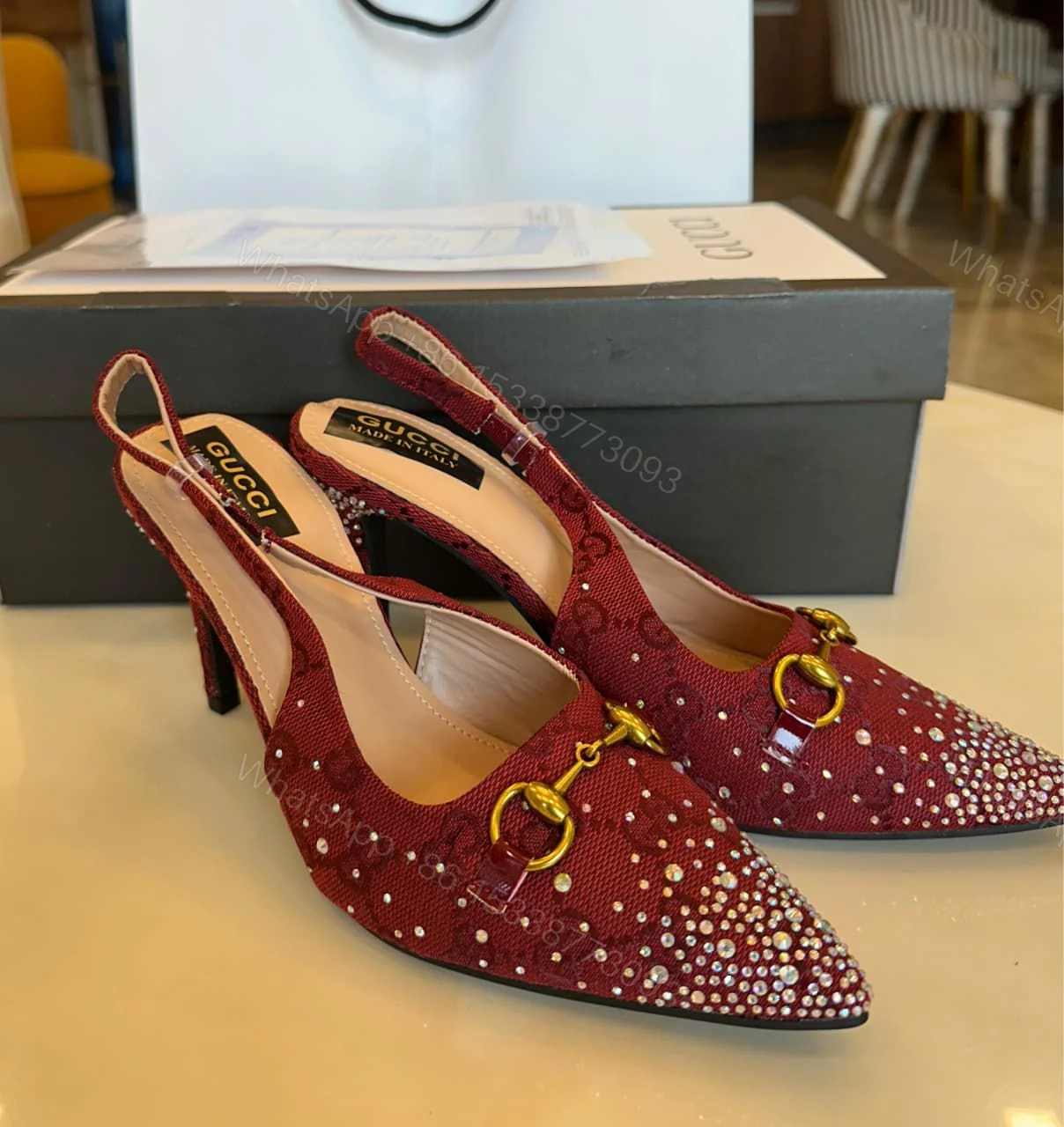 View 14 of FIRST COPY GUCCI LEATHER HEELS