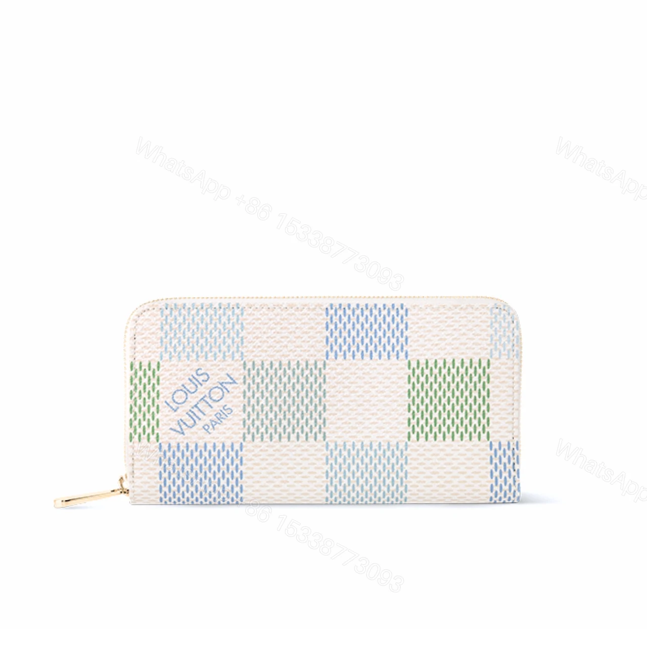 LOUIS VUITTON ZIPPY WALLET IN DAMIER CANVAS GREEN 19.5CM — view 1