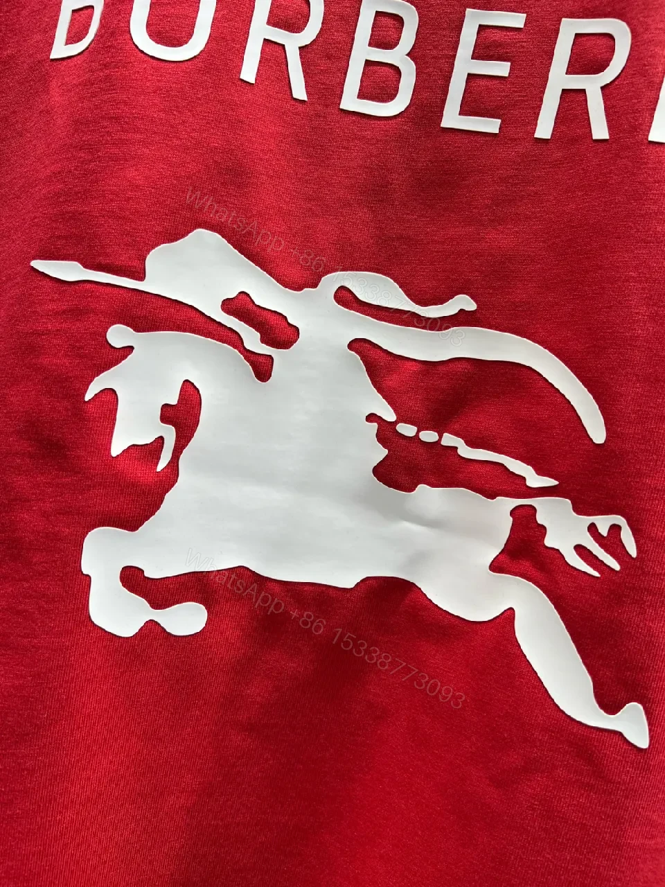View 3 of Red Cotton Tee — Minimal Logo, Bold Luxury, Everyday Wear