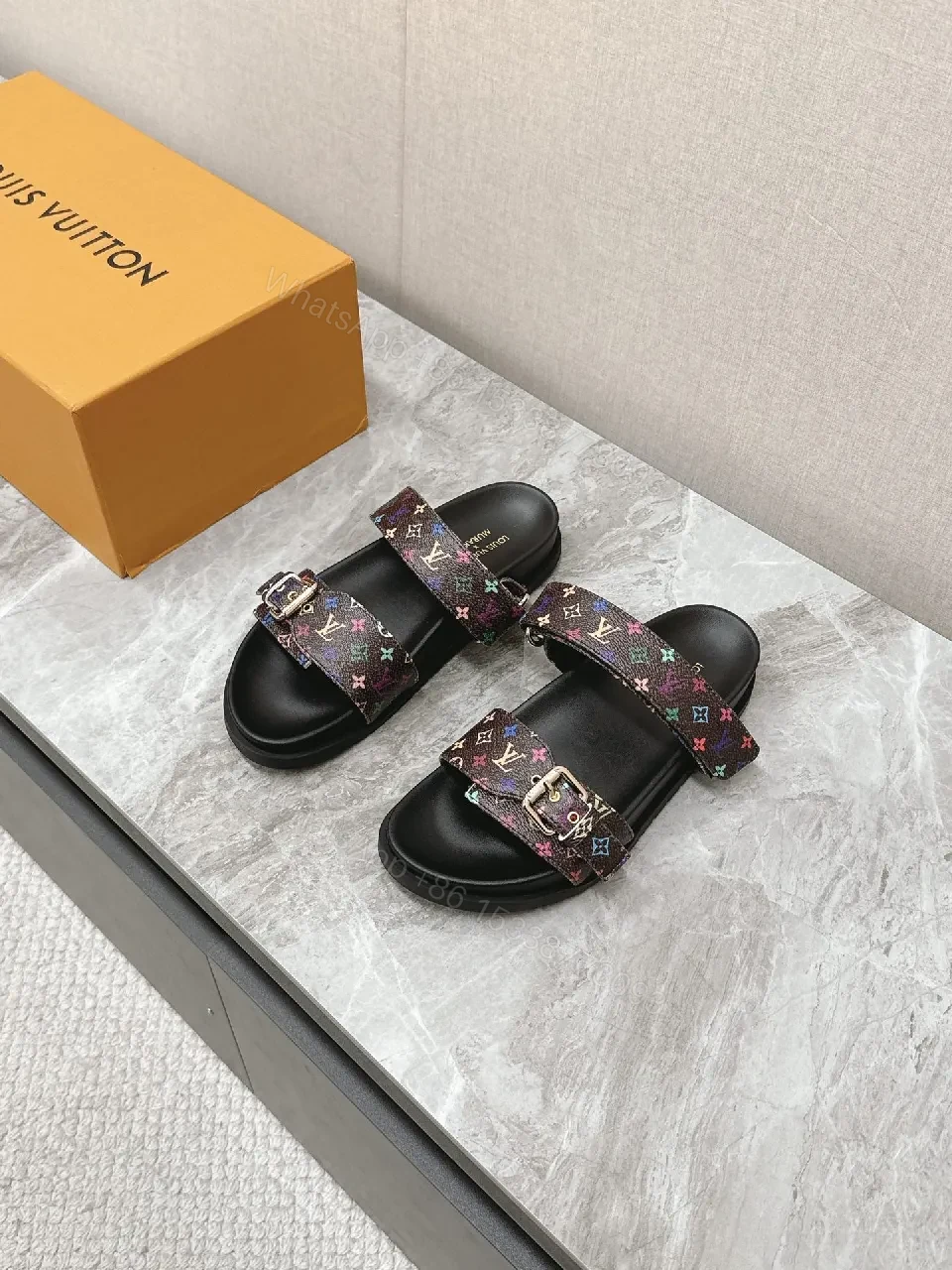 View 8 of Louis Vuitton Monogram Slide Sandals â€“ All-Day Comfort, Premium Patterned