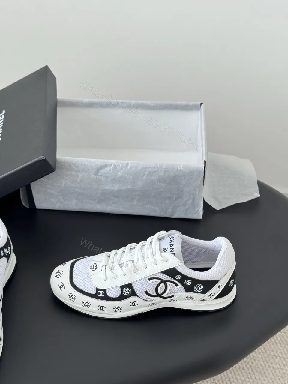 View 3 of Monochrome Luxe Sneakers: Premium Comfort, Couture-Inspired Feeling