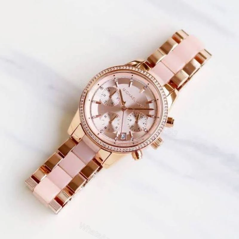View 3 of First Copy Michael Kors Parker Rose Gold Pink Women’s Analog Watch