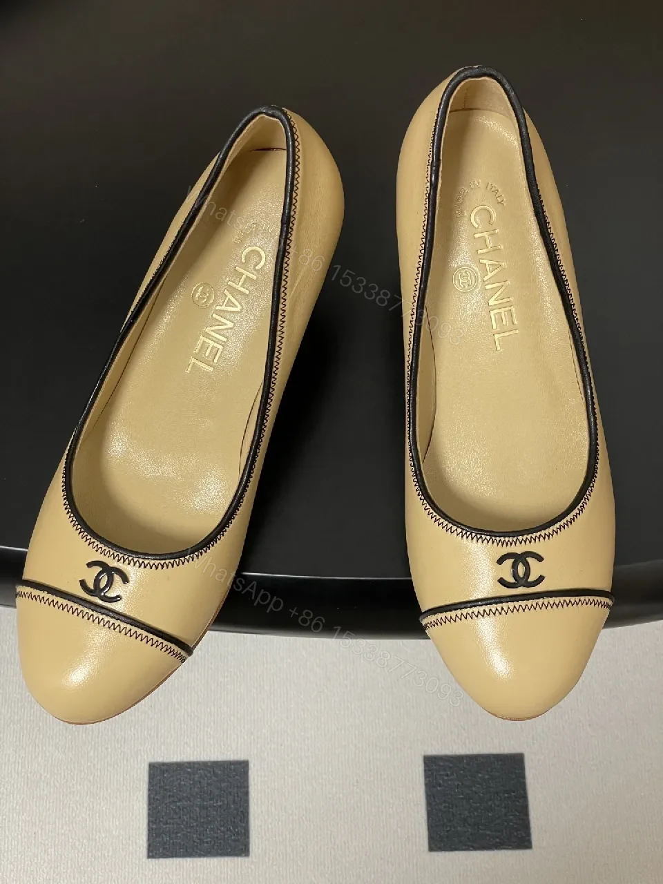 View 5 of Cream Leather Pumps: Chic, Subtle Stitch Detailing, All-Day Comfort