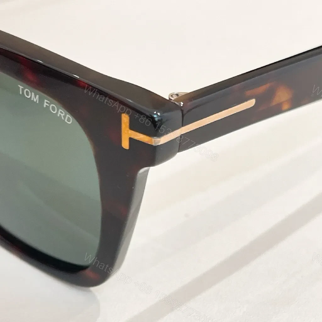View 7 of Tortoiseshell Acetate Square Sunglasses with Gold Accents