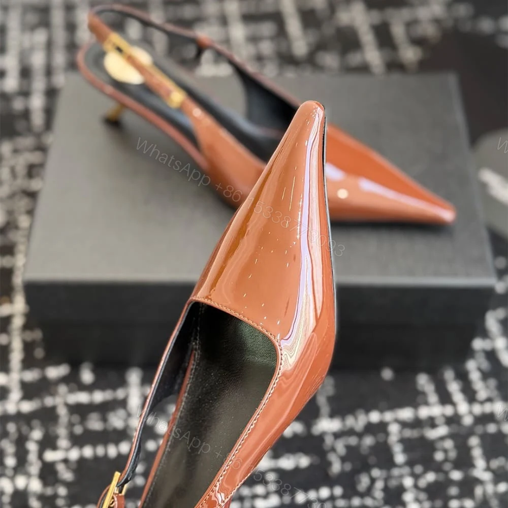 View 6 of YSL LEE slingback pumps in patent leather