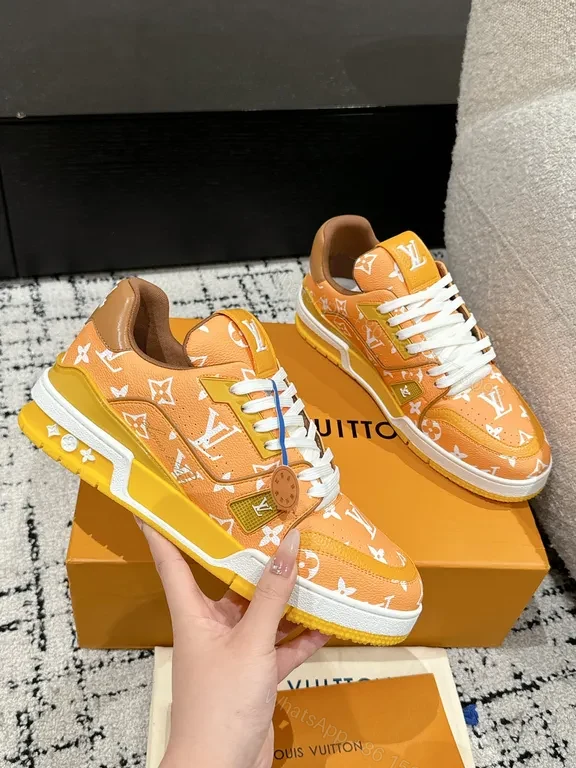 View 6 of Vibrant LV-Inspired Monogram Low-Top Sneakers