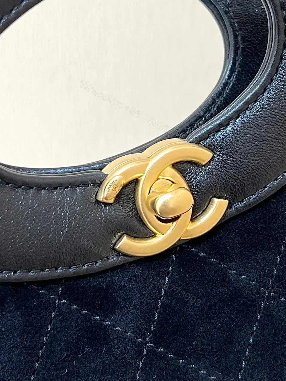 View 6 of Chanel Mini Quilted Suede and Lambskin 31 Shopping Bag.