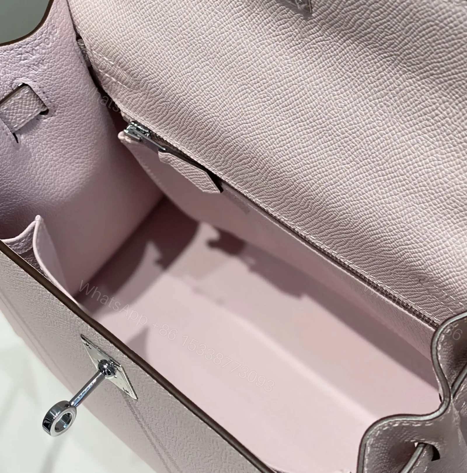 View 5 of HN 25CM IN EPSOM MAUVE EPSOM SILVER HARDWARE
