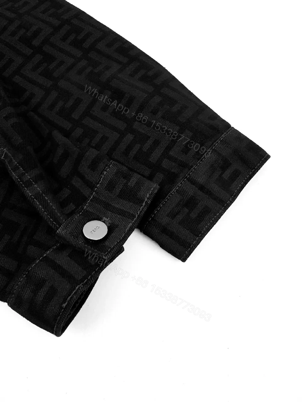 View 7 of Monogram Denim Jacket: Subtle Texture, Luxe Style, Modern Fit